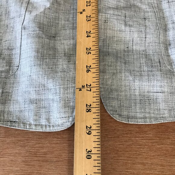 Lafayette 148 100% Linen Blazer Jacket Women 12 Gray Pocket Long Sleeve 17977 - Picture 5 of 10